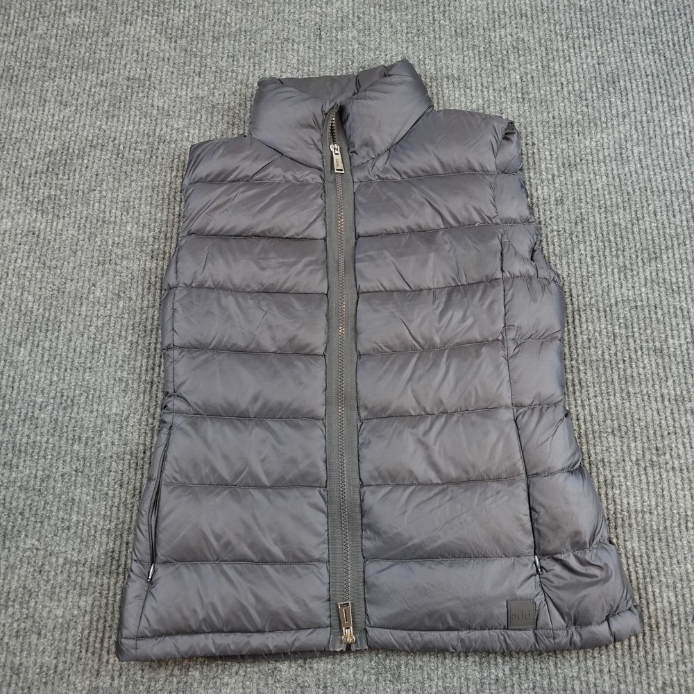 ADD Vest Womens 40 Gray Down Quilted Lightweight Insulated Full Zip Puffer